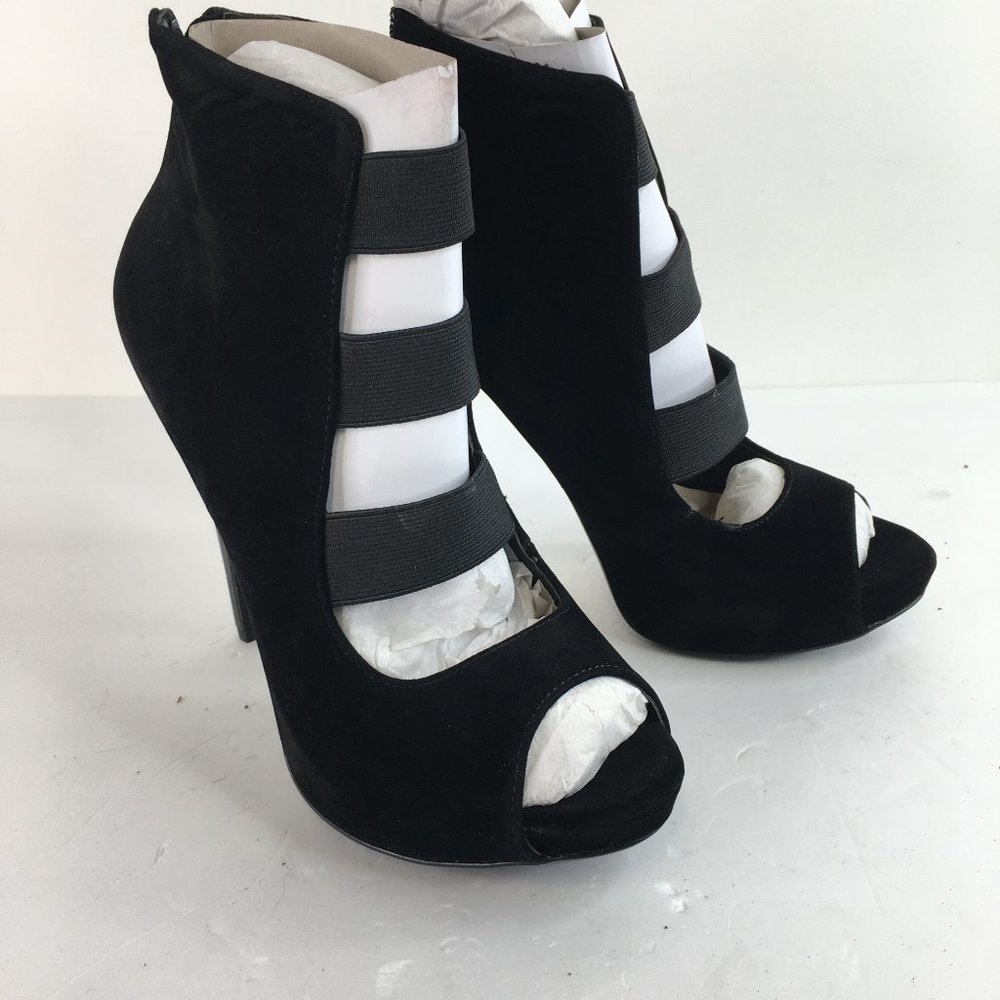 Elegant Black Peep-Toe Heels